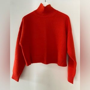 Aritzia The Group by Babaton Luxe Cashmere Turtleneck - Bright Tangerine Small